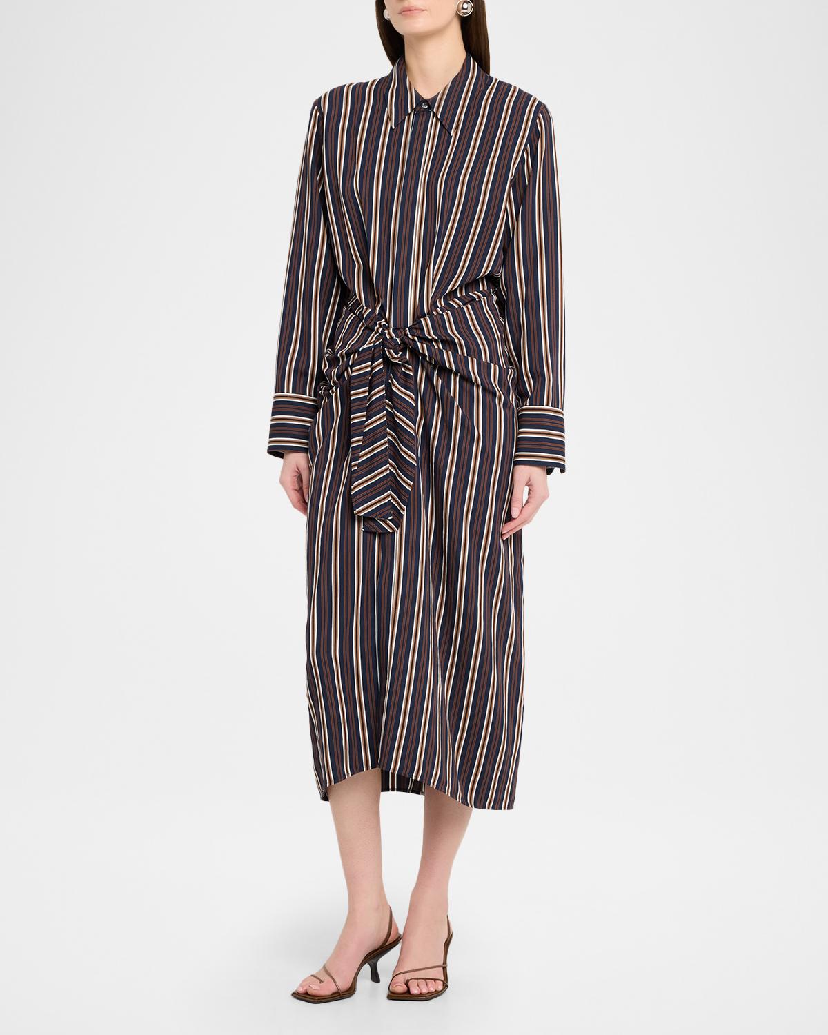 Mila Striped Midi Shirtdress - thumbnail 4