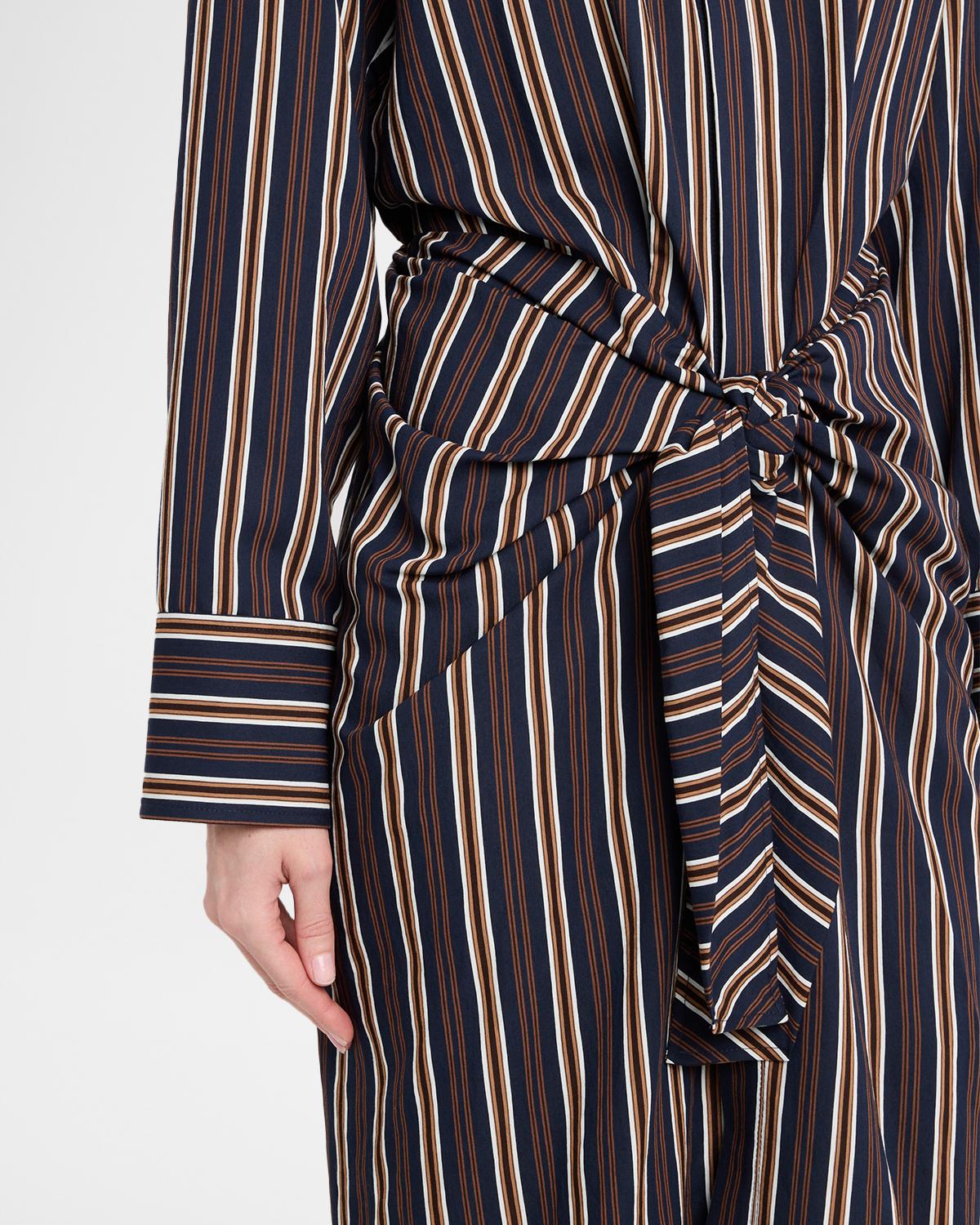 Mila Striped Midi Shirtdress - thumbnail 5