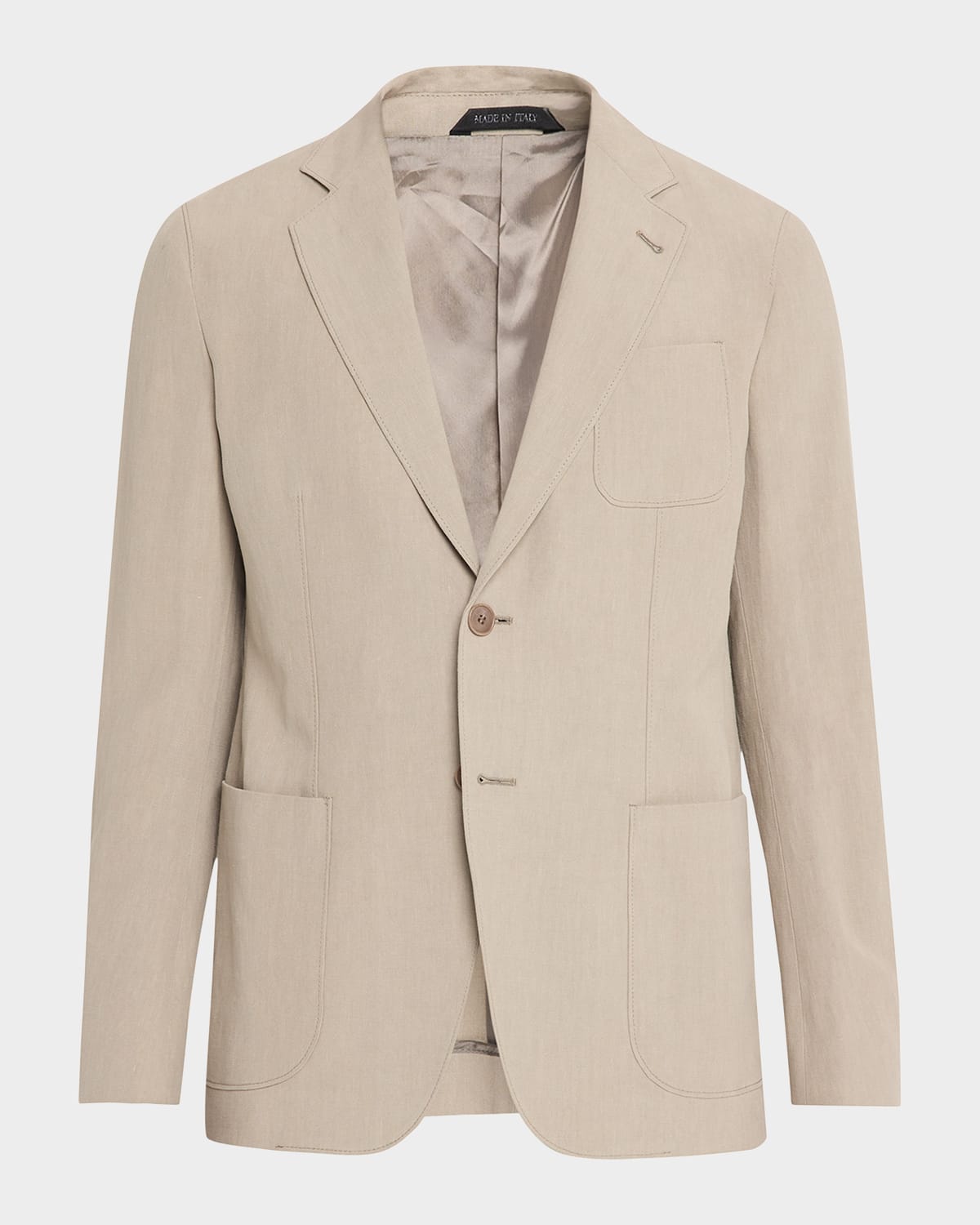 GIORGIO ARMANI × Neiman Marcus 別注ロングロート Giorgio Armani Linen Single-Breasted Jacket | Neiman Marcus