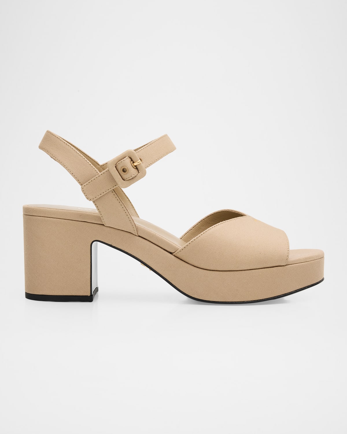 Prada 65mm Canvas Platform Sandals | Neiman Marcus