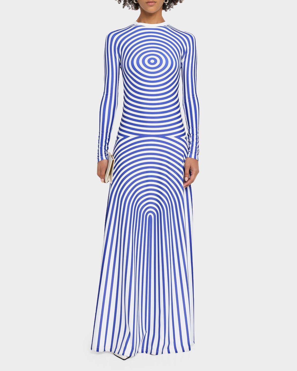 Target Print Jersey Long-Sleeve Maxi Dress - thumbnail 2