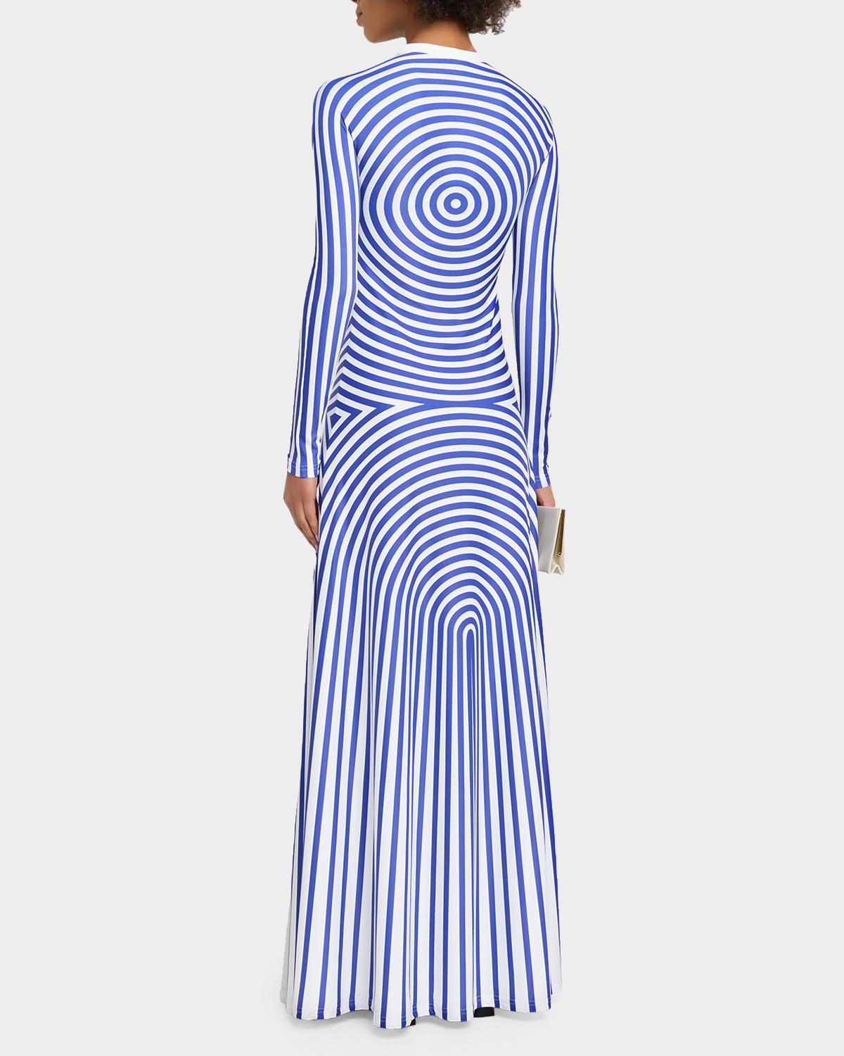Target Print Jersey Long-Sleeve Maxi Dress - thumbnail 3