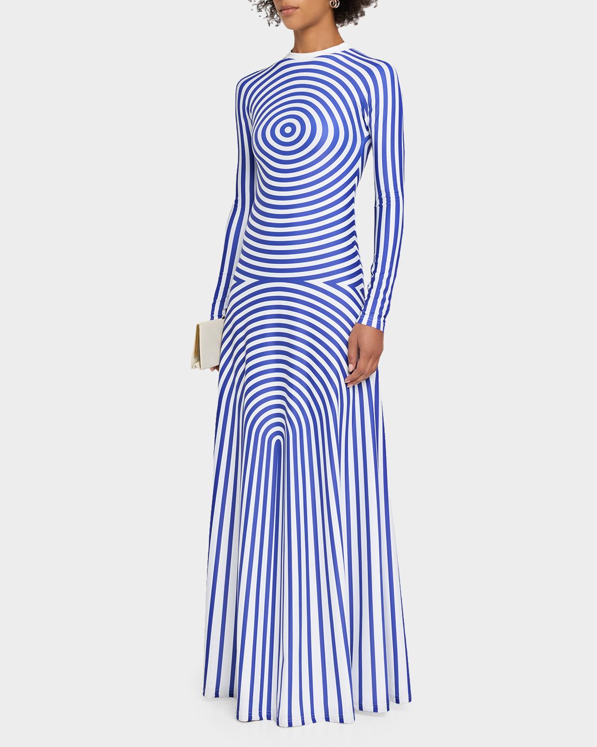 Target Print Jersey Long-Sleeve Maxi Dress - thumbnail 4