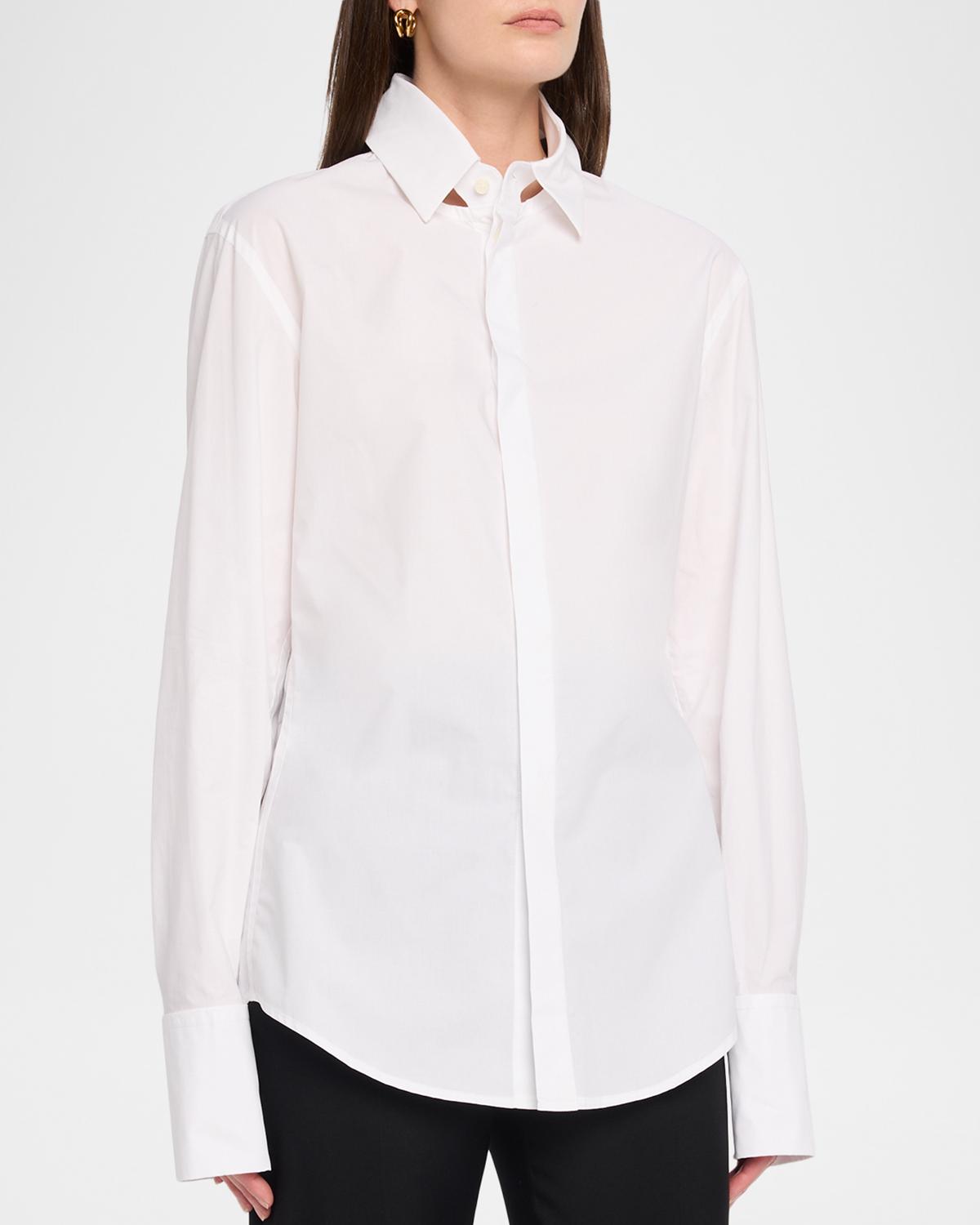 Fly Away Cutout Cotton Button-Down Shirt - thumbnail 4