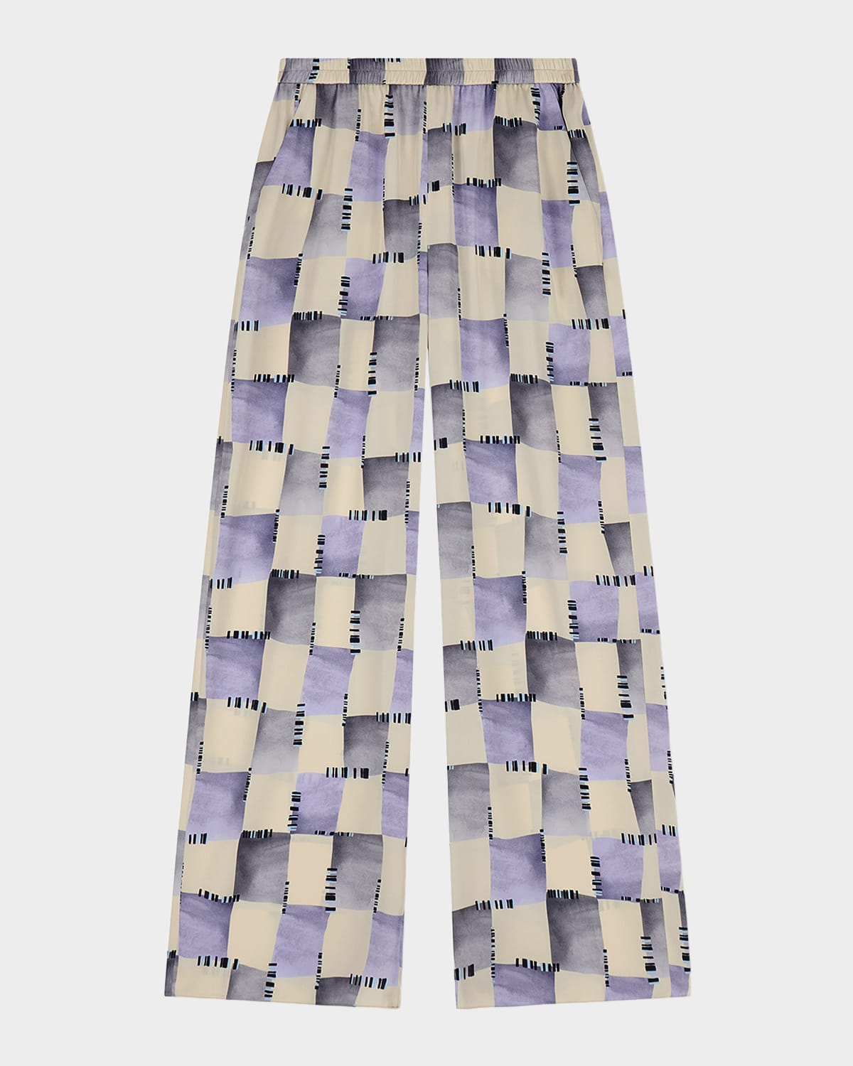 Emporio Armani Wide-Leg Geometric Satin Pants | Neiman Marcus