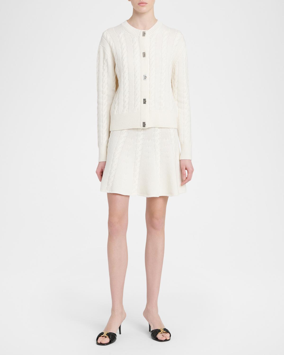 Wool-Cashmere Cable Knit Gancio Cardigan - thumbnail 2