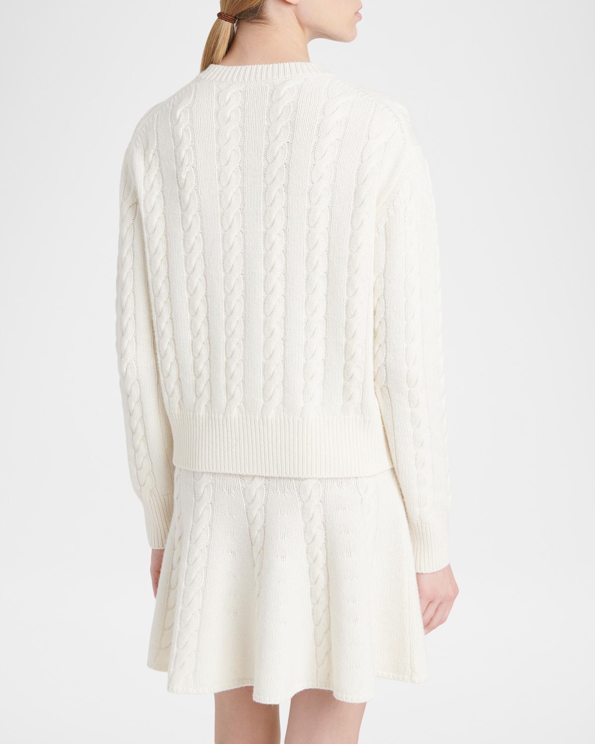 Wool-Cashmere Cable Knit Gancio Cardigan - thumbnail 3