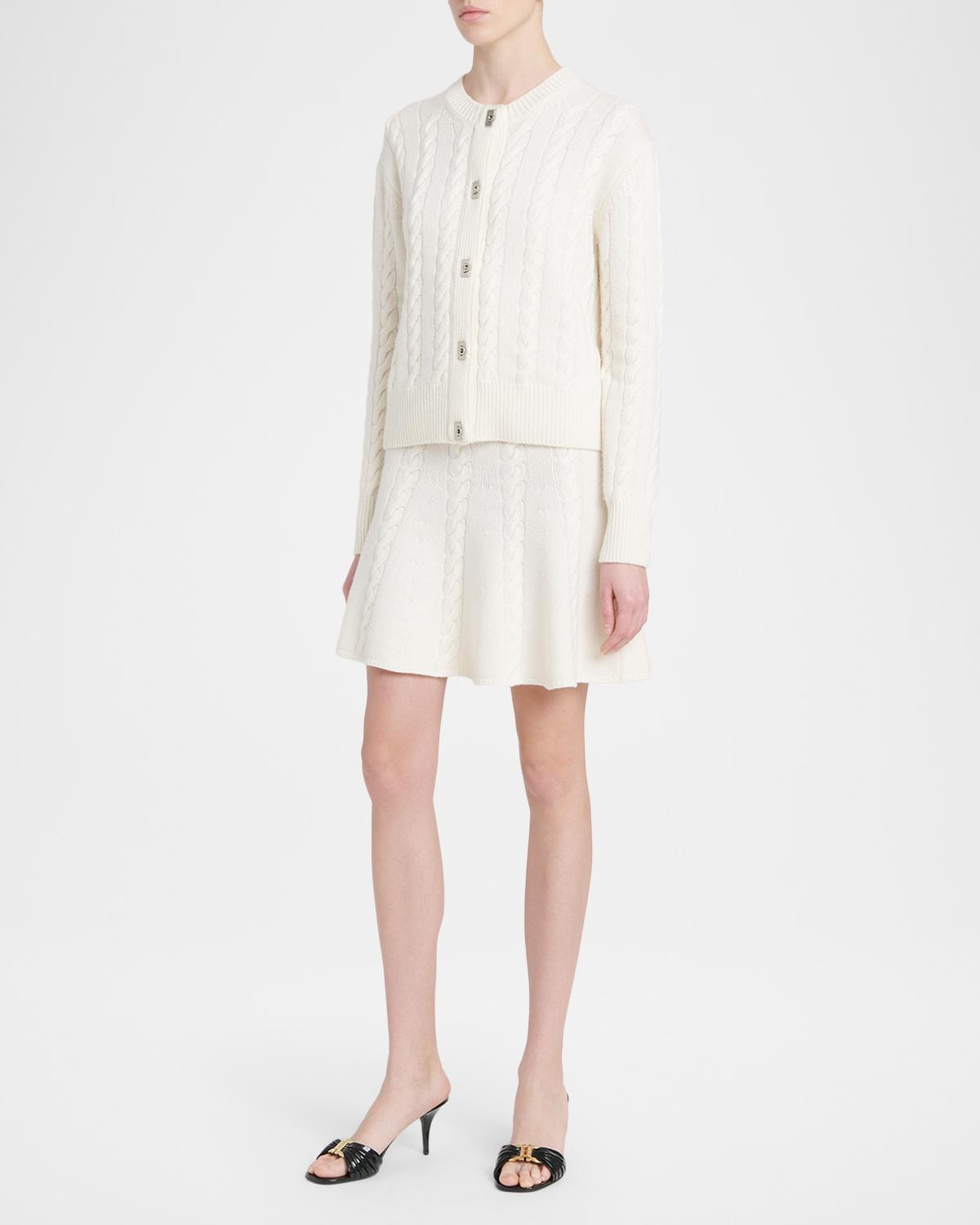Wool-Cashmere Cable Knit Gancio Cardigan - thumbnail 5