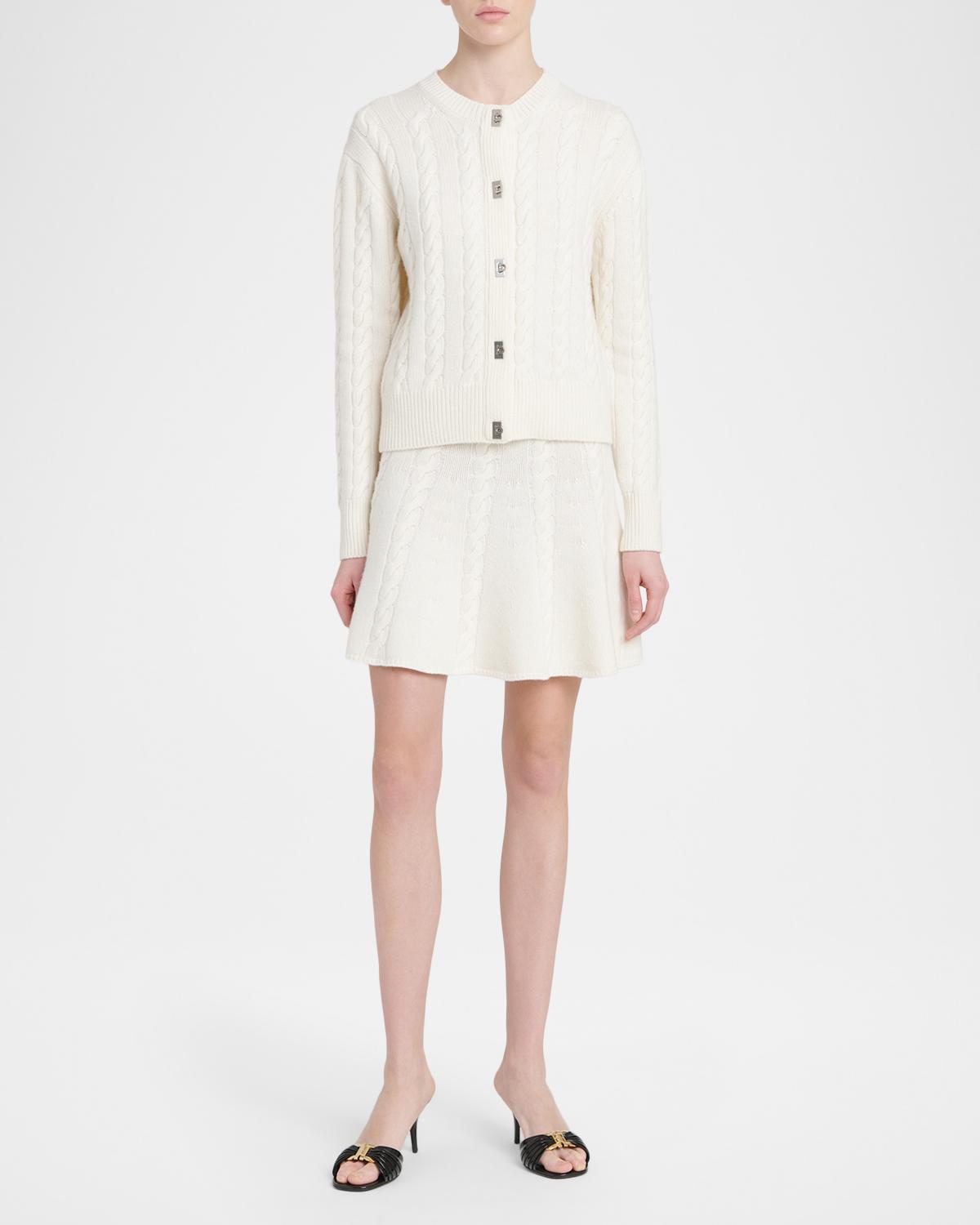 Wool-Cashmere Cable Knit Mini Skirt - thumbnail 2