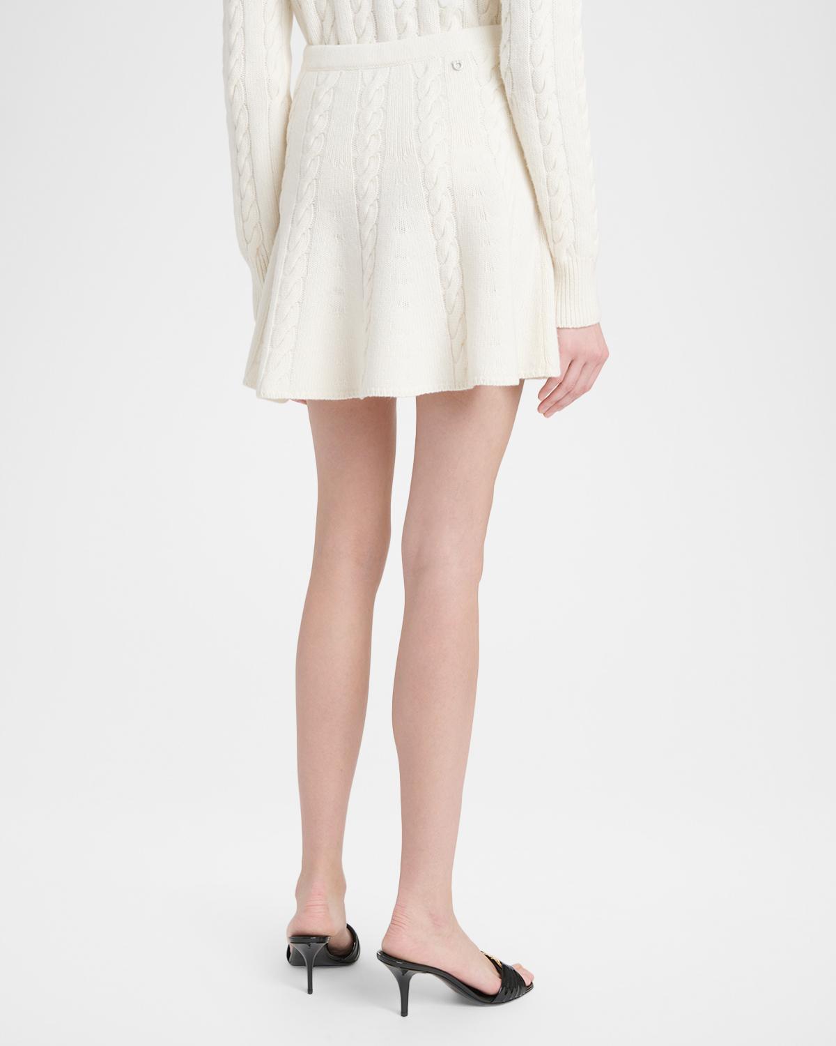 Wool-Cashmere Cable Knit Mini Skirt - thumbnail 3