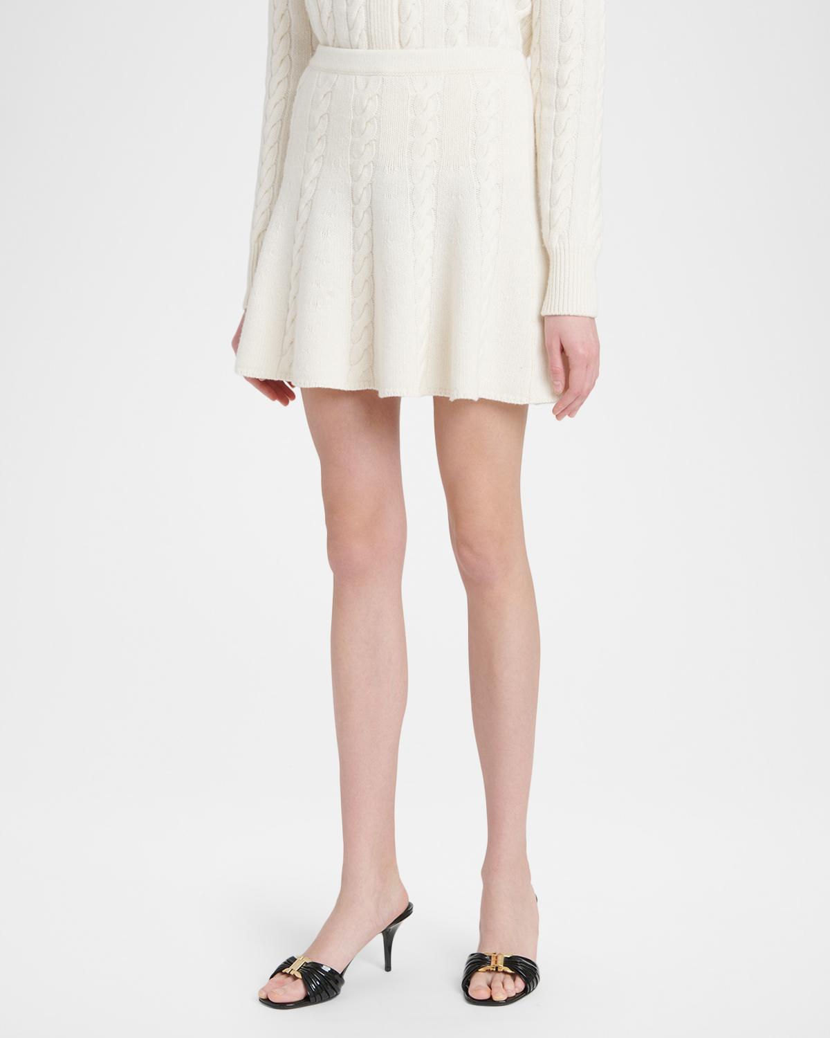 Wool-Cashmere Cable Knit Mini Skirt - thumbnail 4