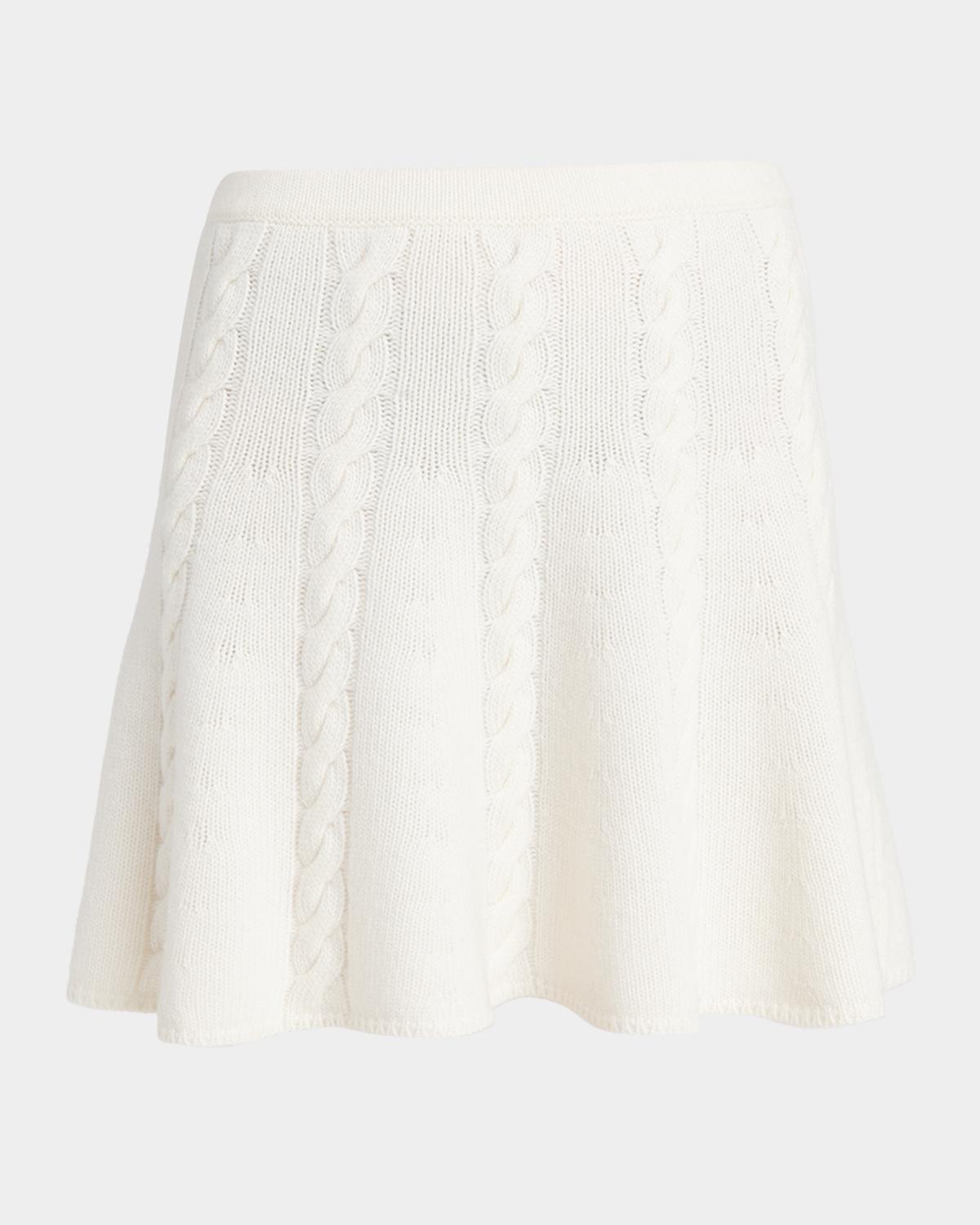 Wool-Cashmere Cable Knit Mini Skirt