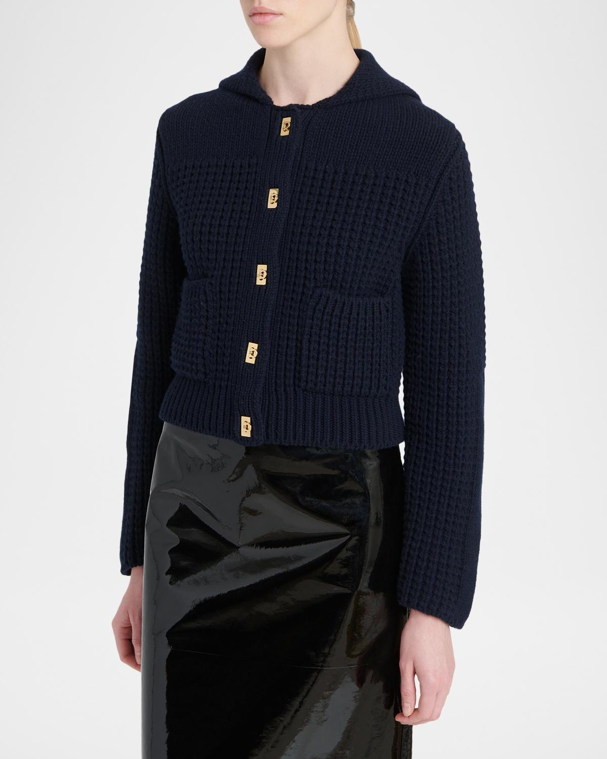 Gancini Sailor Collar Wool-Cashmere Cardigan - thumbnail 4