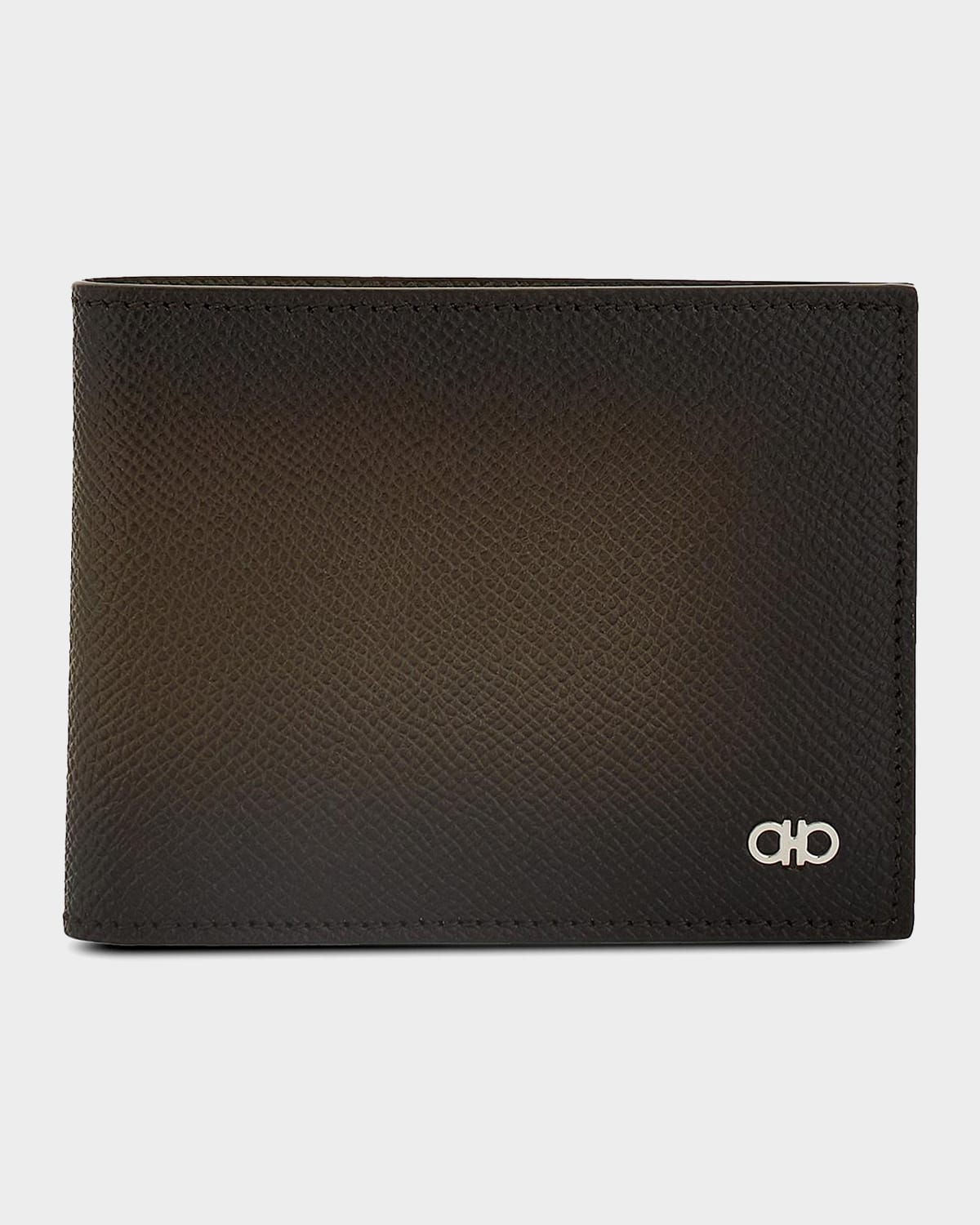 Ferragamo Men's Micro-Gancio Hammered Leather Bifold Wallet