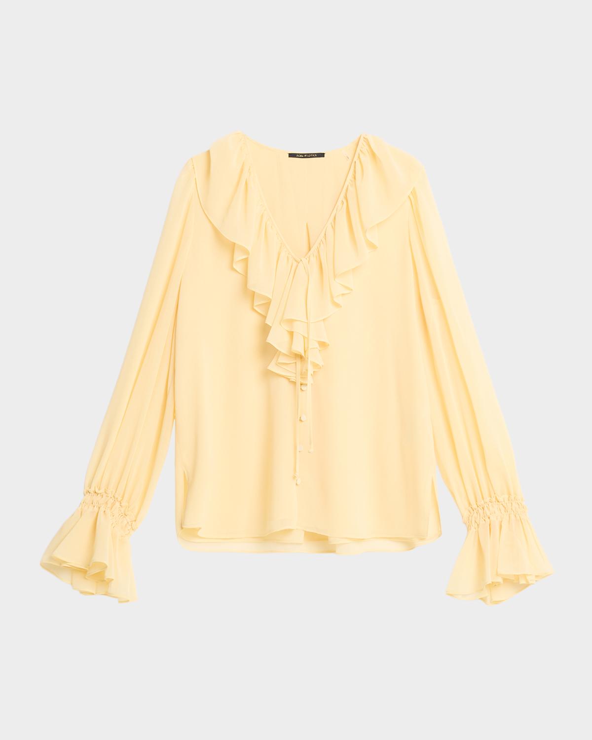 Kobi Halperin Joslyn Ruffle Chiffon Blouse | Neiman Marcus