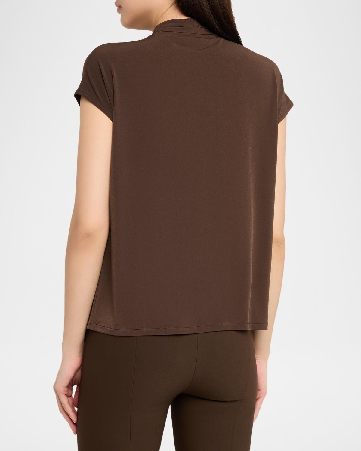 Cap-Sleeve Twist-Front Jersey Top - thumbnail 3