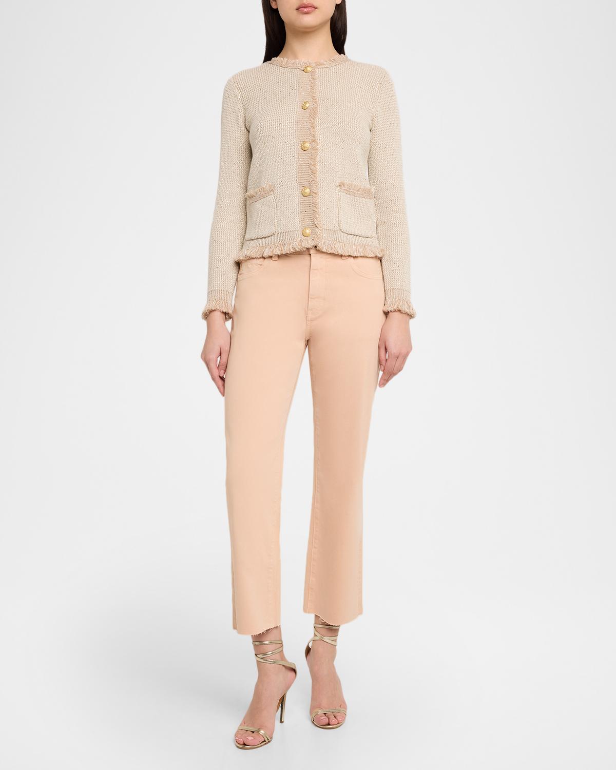 Kailey Fringe-Trim Sequin Knit Sweater - thumbnail 2