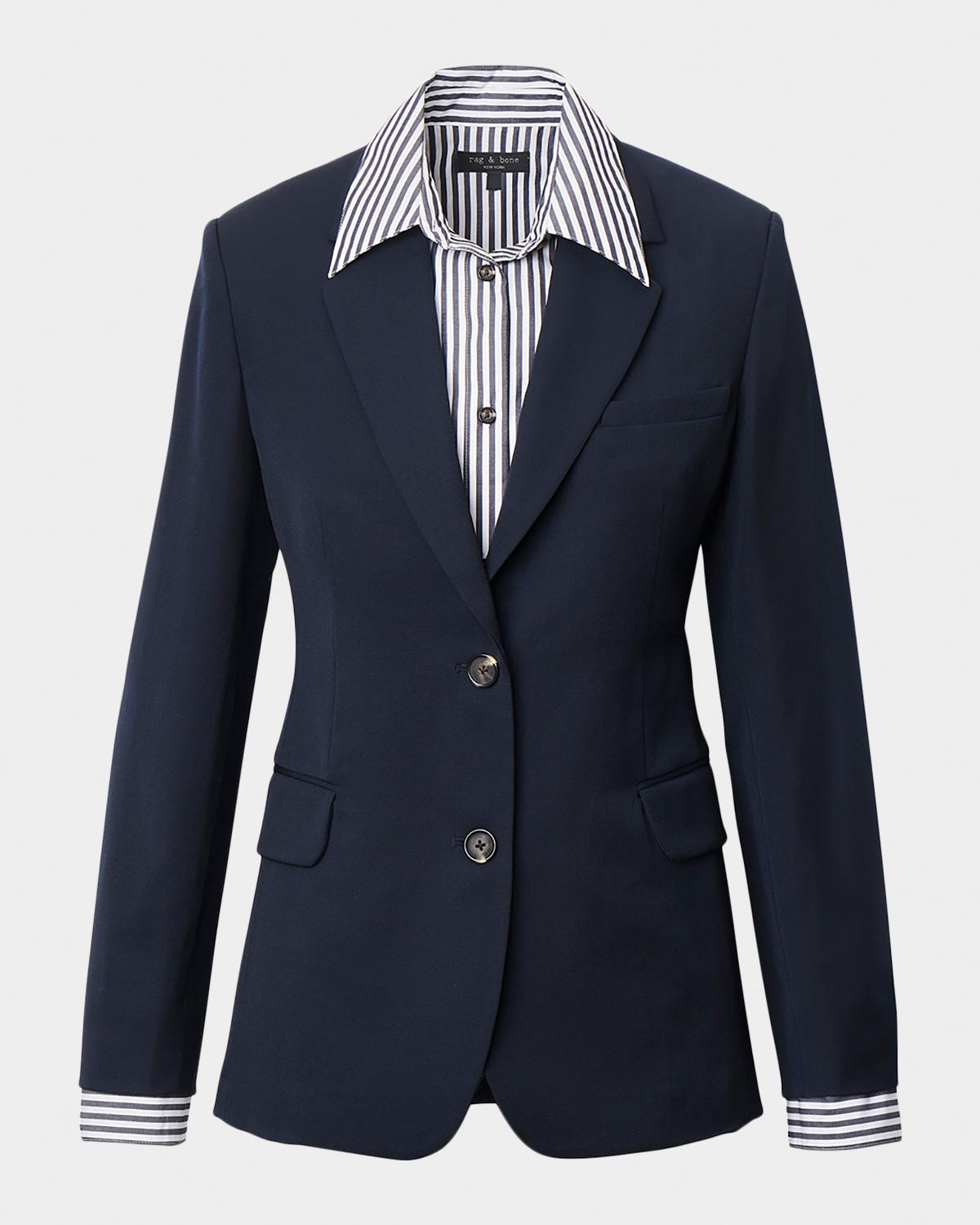 Frank Single-Breasted Mixed Media Blazer