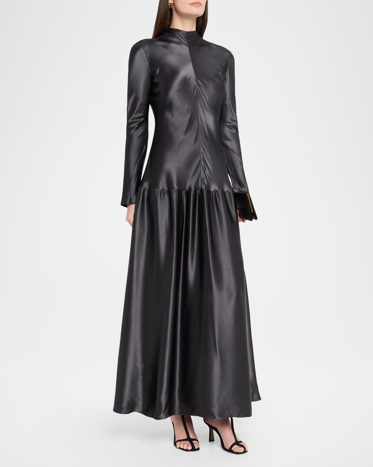 Mila Satin Drop-Waist Dress - thumbnail 2