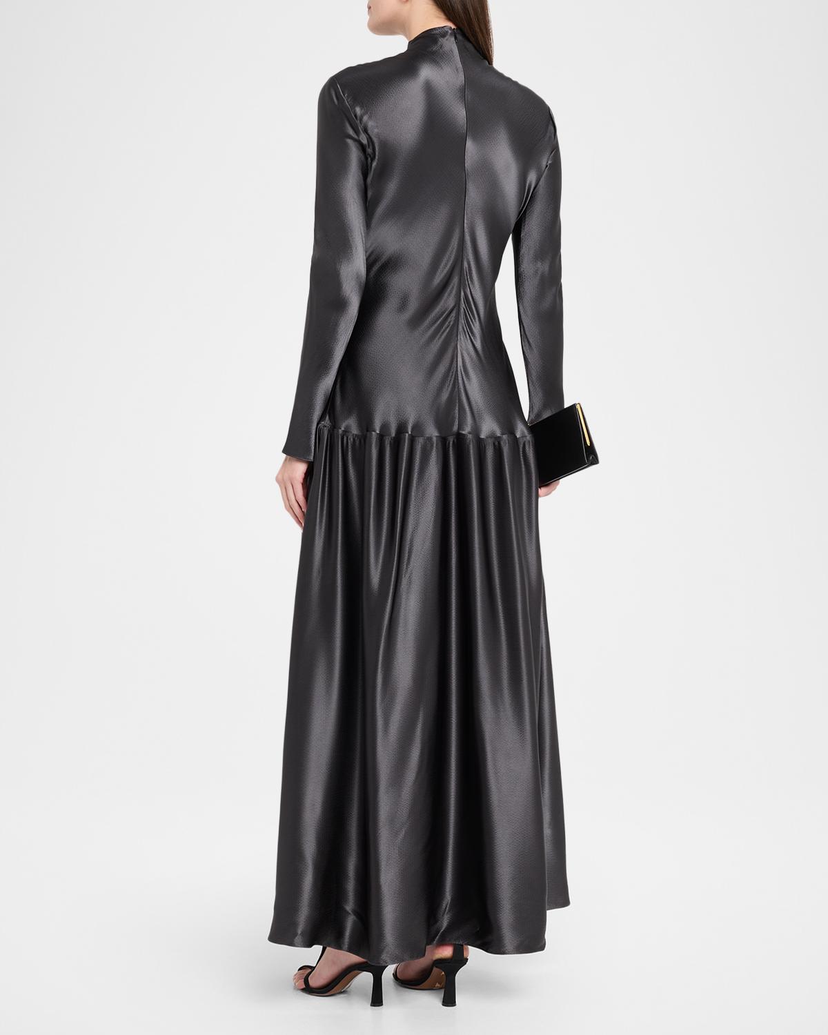 Mila Satin Drop-Waist Dress - thumbnail 3