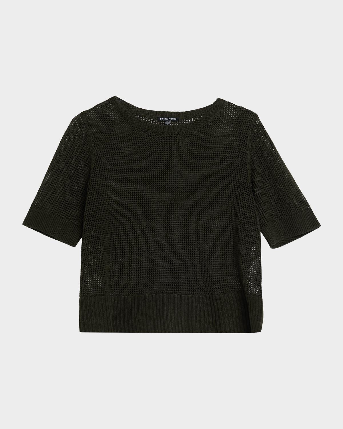 Crewneck Open-Knit Sweater