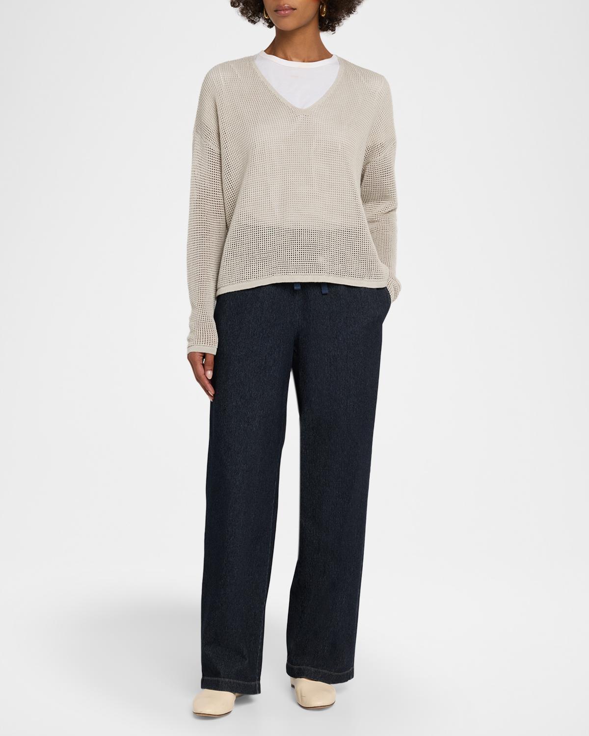 Scoopneck Open-Knit Sweater - thumbnail 2