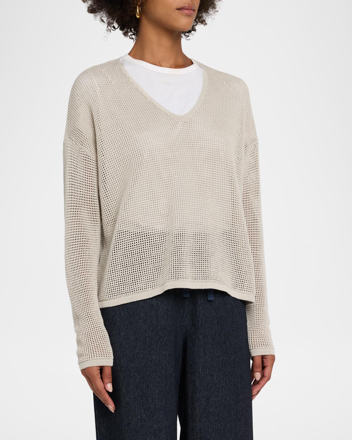 Scoopneck Open-Knit Sweater - thumbnail 4