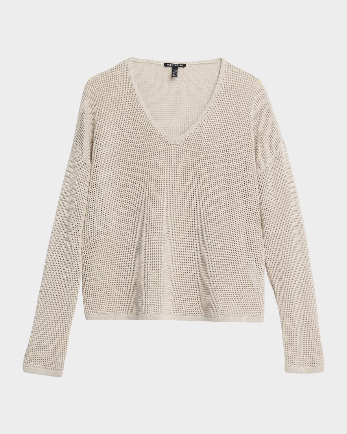 Scoopneck Open-Knit Sweater
