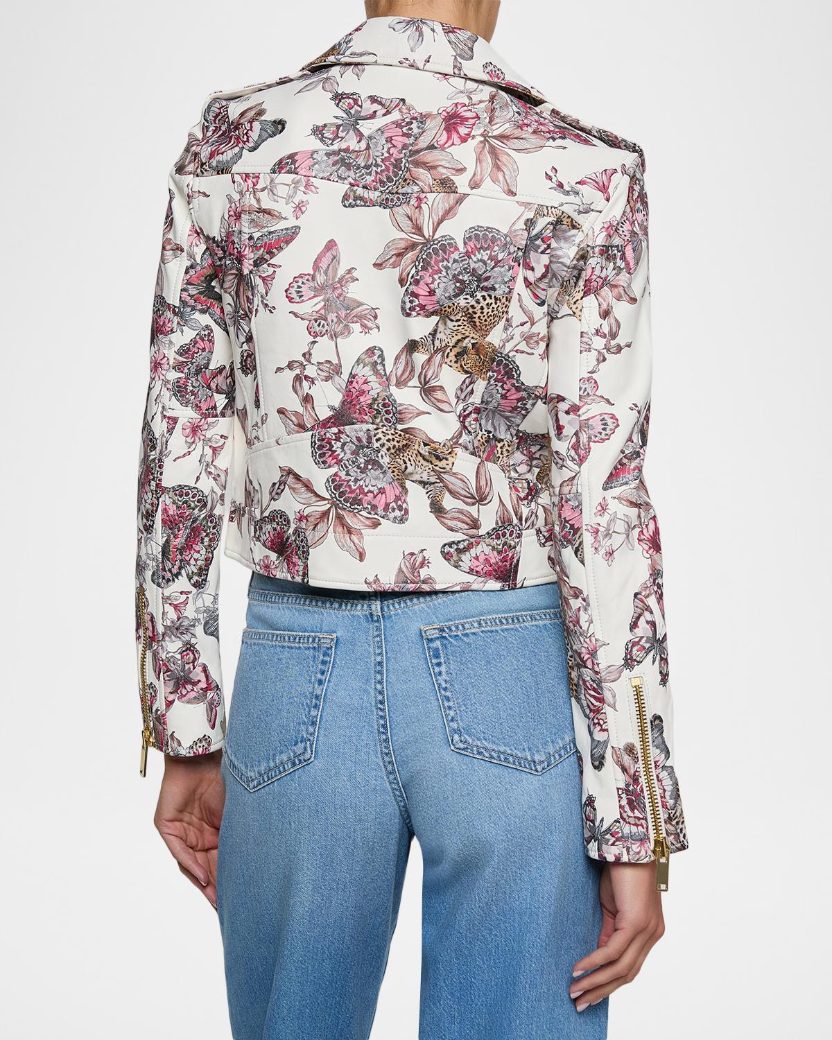 Blakely Printed Leather Biker Jacket - thumbnail 3