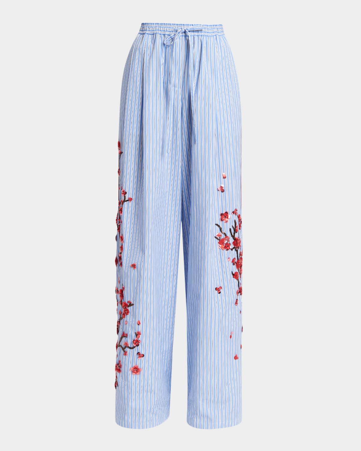 Dolce&Gabbana Embellished Striped Wide-Leg Pajama Pants | Neiman