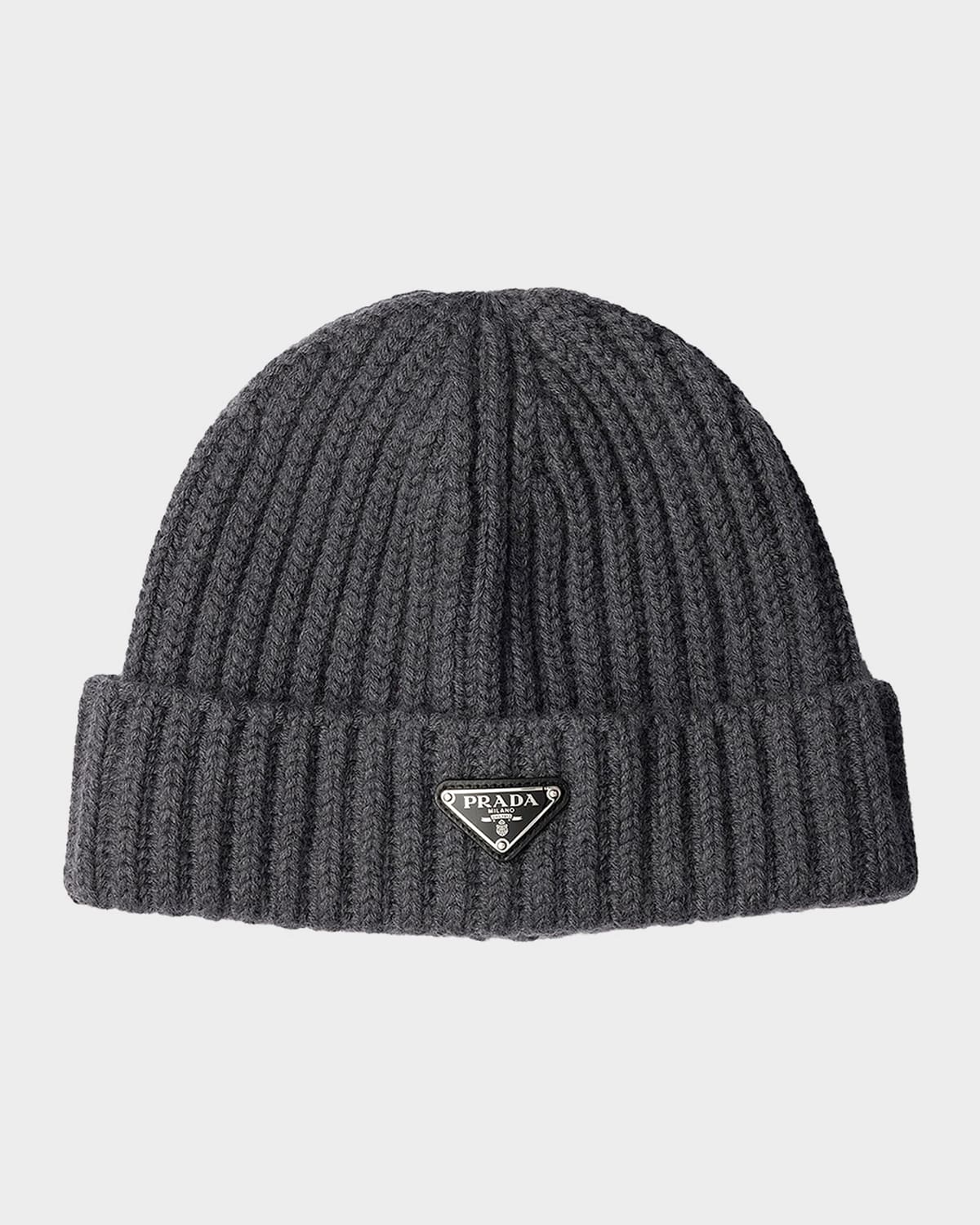 帽子 everyone milano rib knit Prada Rib-Knit Fleece Wool Beanie | Neiman Marcus