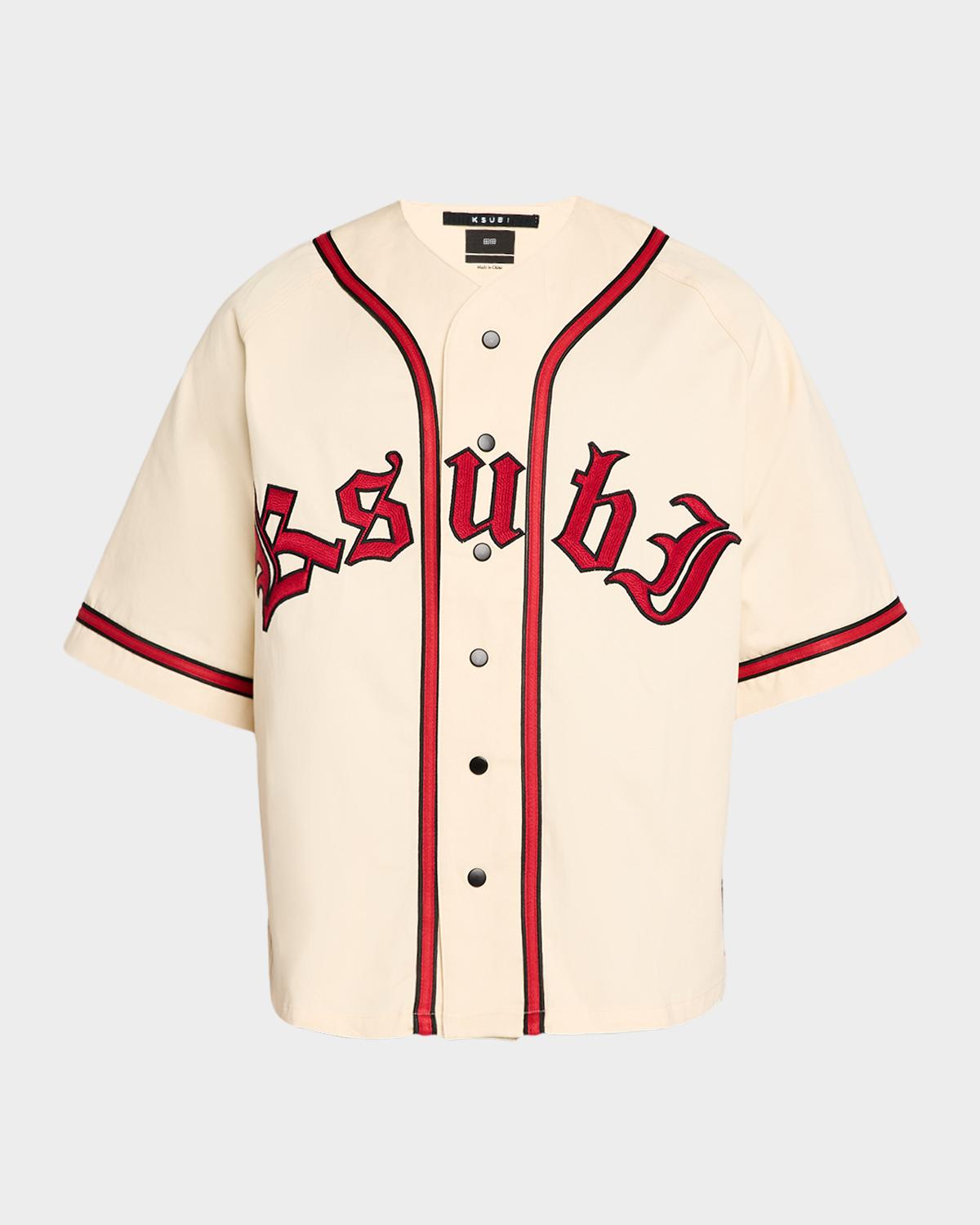Ksubi Men's Kball Embroidered Twill Baseball Jersey | Neiman Marcus