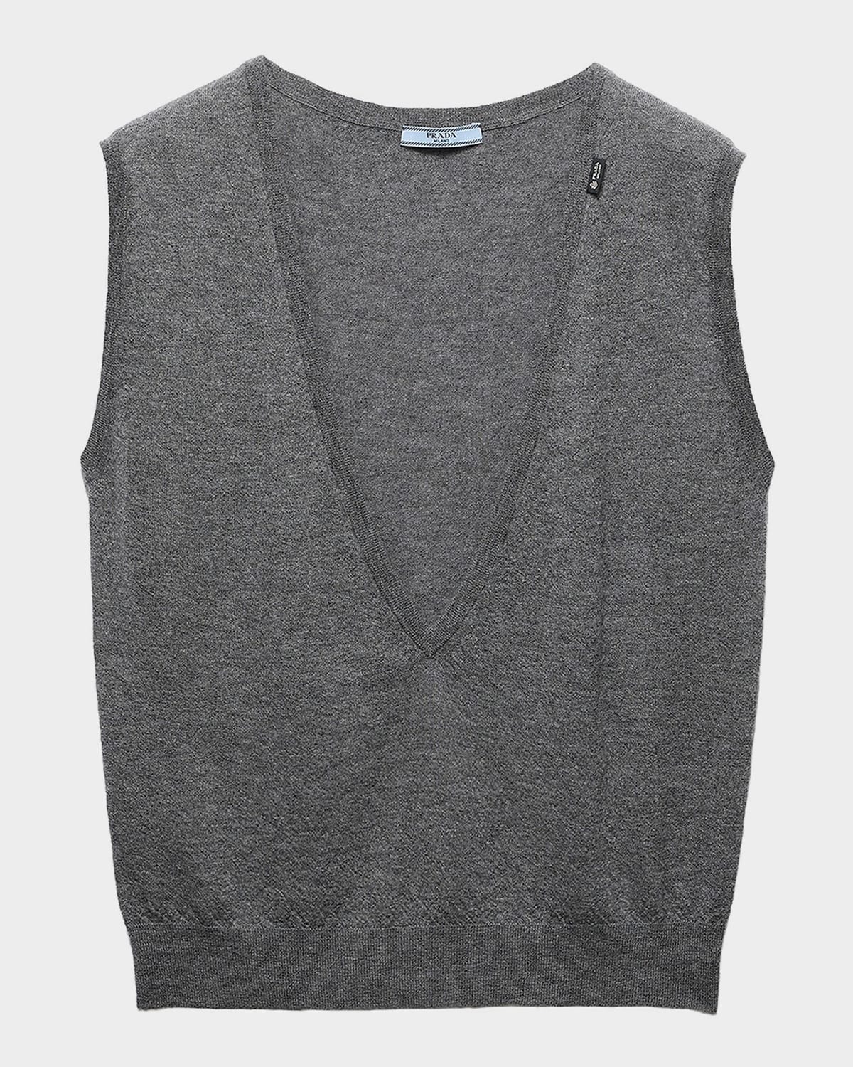 Prada Deep V-Neck Cashmere Vest | Neiman Marcus