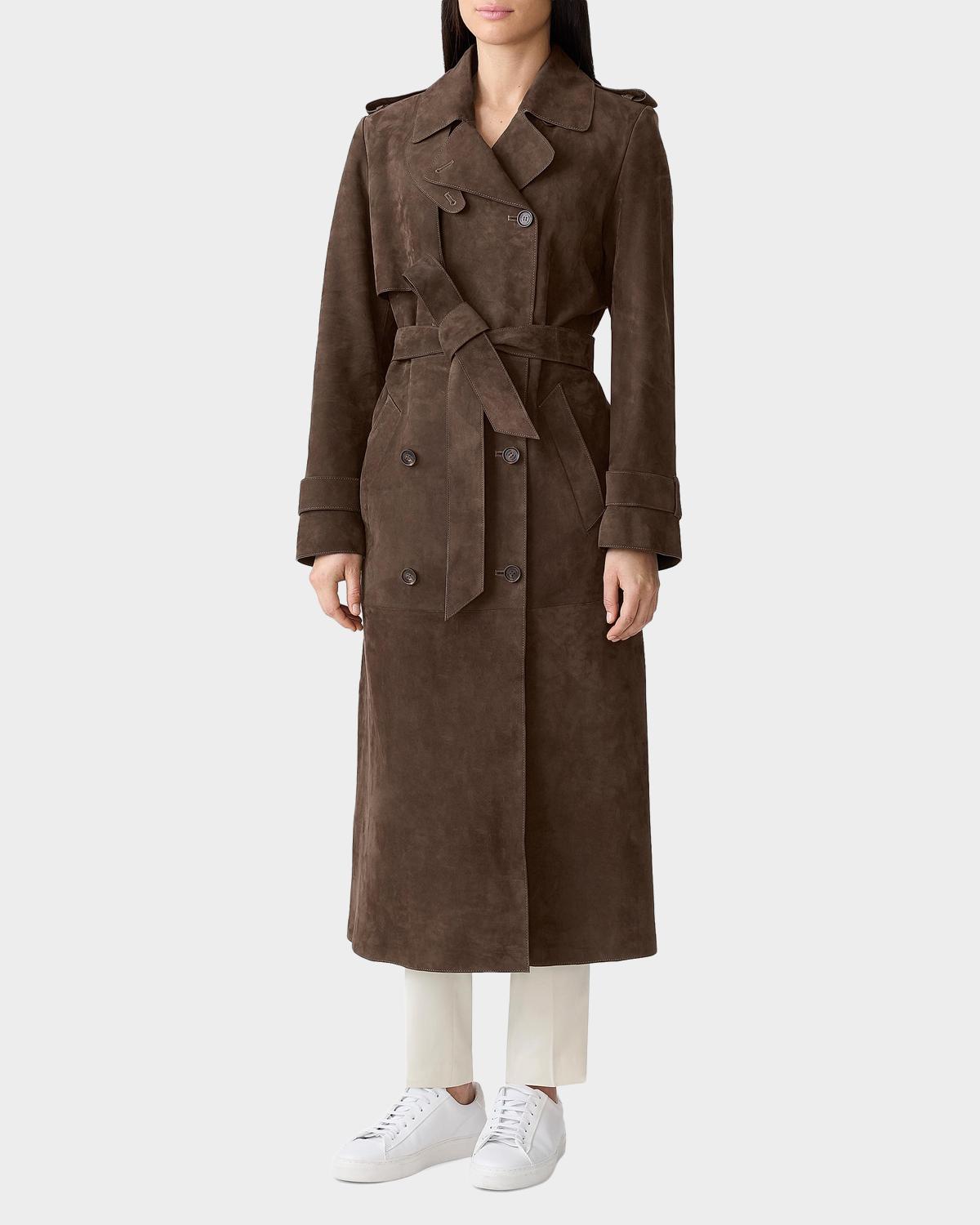 Gael Maxi Suede Trench Coat - thumbnail 2