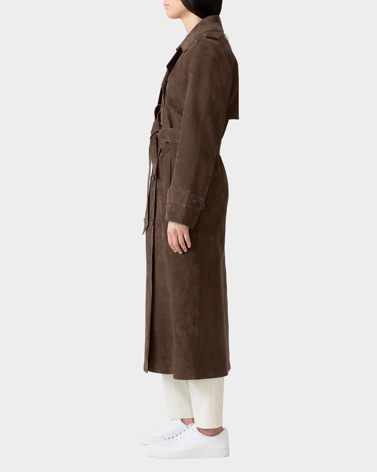 Gael Maxi Suede Trench Coat - thumbnail 3