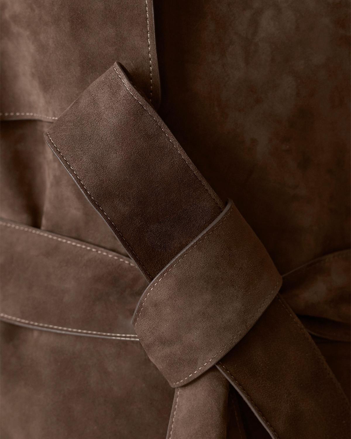 Gael Maxi Suede Trench Coat - thumbnail 4