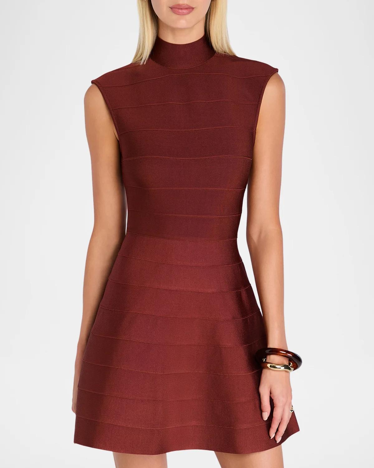 Delyth Knit Mock-Neck Mini Dress - thumbnail 4