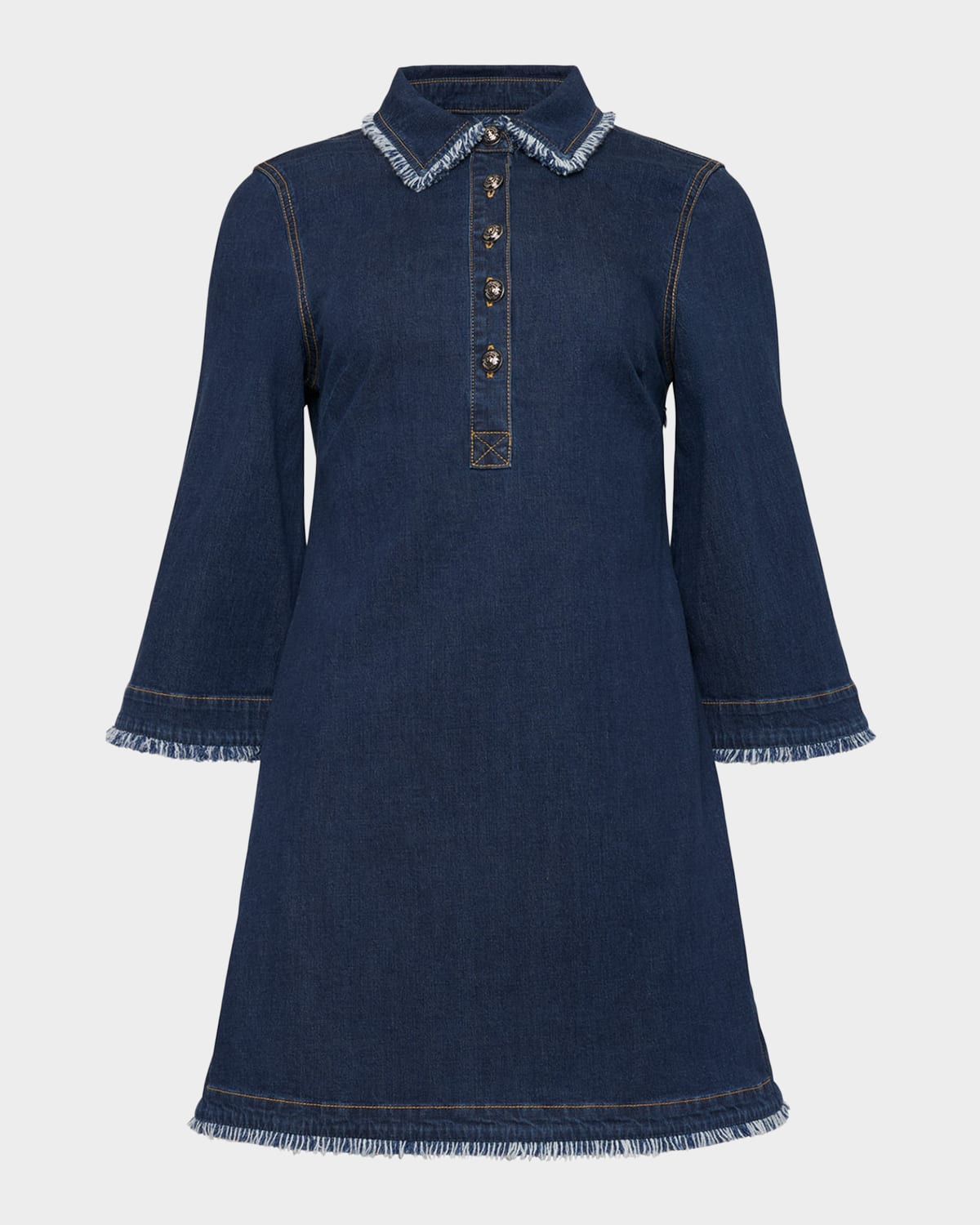 Cinq  Sept Women's Dany Bicolor Fringe Denim Minidress - Twilight - Size 14