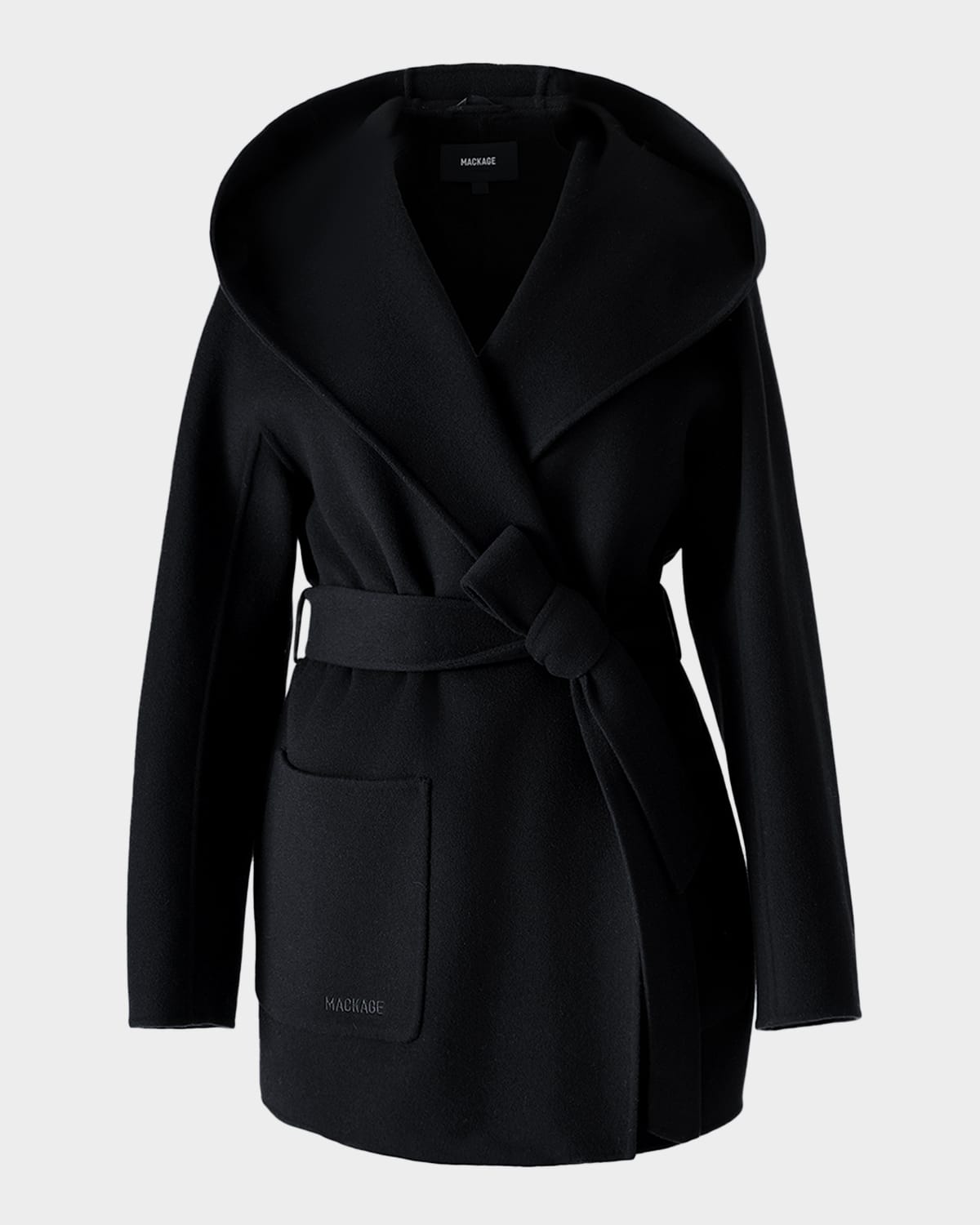 Mackage Paya-Z Hooded Wool Wrap Coat | Neiman Marcus