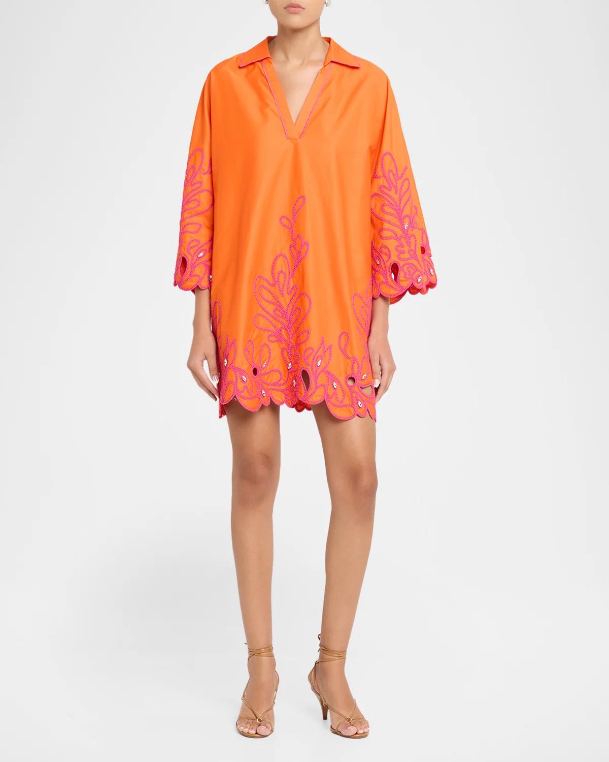 Paisley Bloom Embroidered Tunic Dress - thumbnail 2