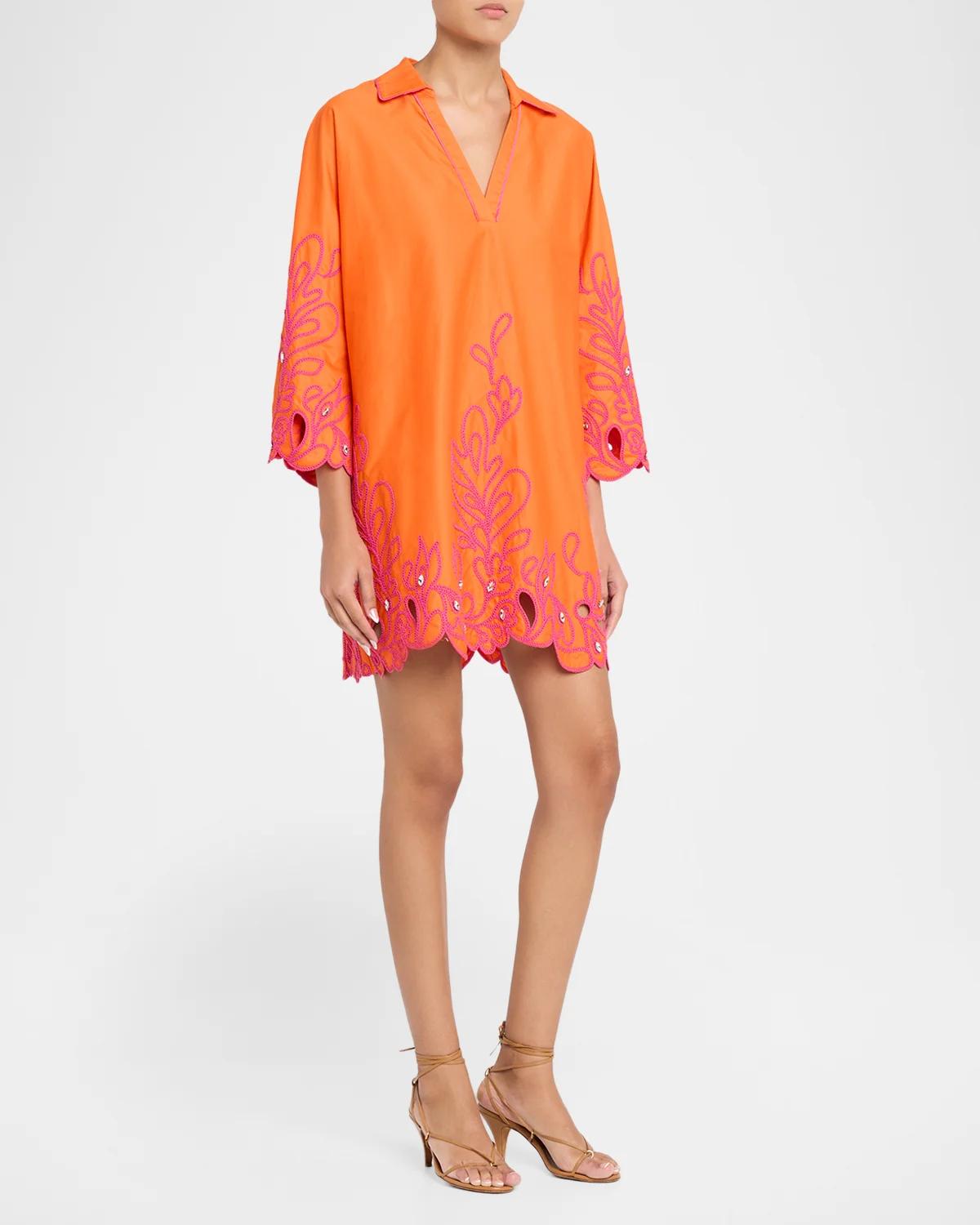 Paisley Bloom Embroidered Tunic Dress - thumbnail 4