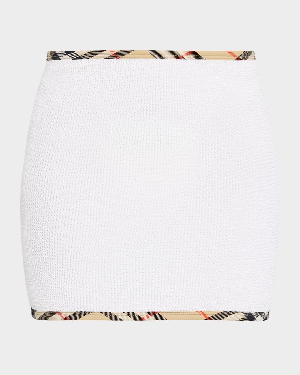 Burberry x Hunza G Devyn Check-Trim Swim Skirt | Neiman Marcus