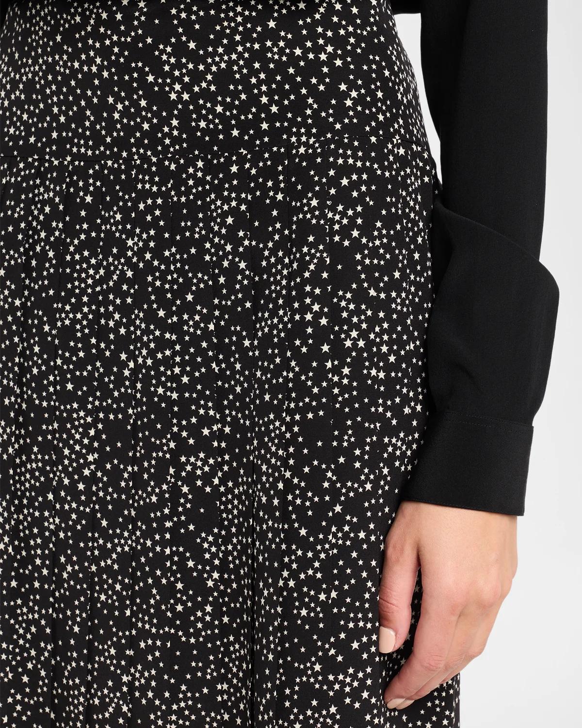 Star-Print Silk Midi Skirt - thumbnail 5