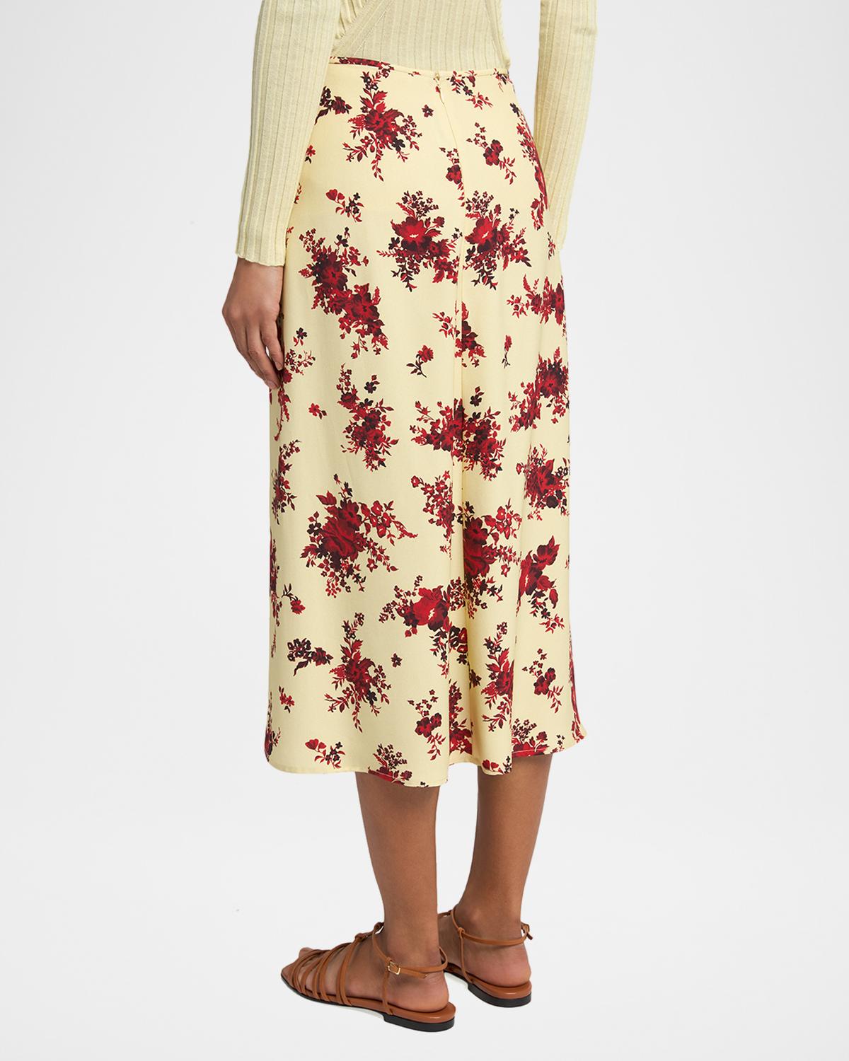 Floral-Print Viscose Midi Skirt - thumbnail 3