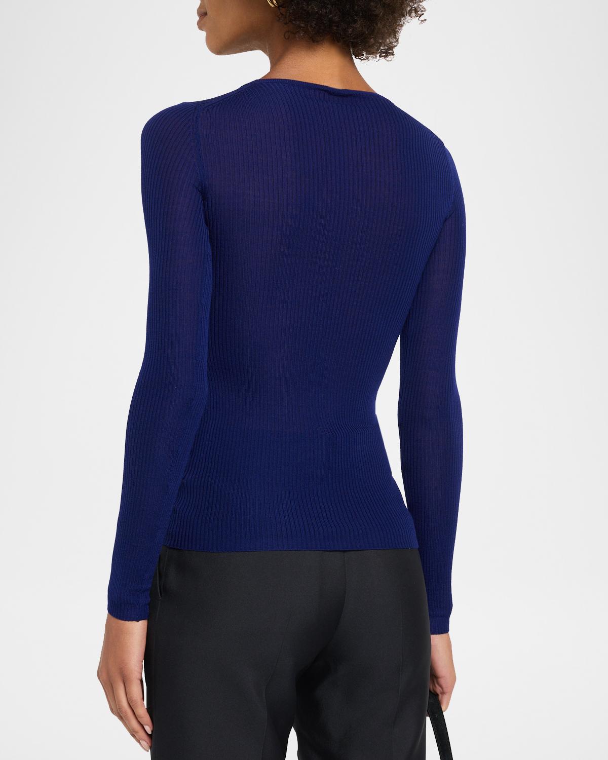 Ribbed Wool Crewneck Sweater - thumbnail 3