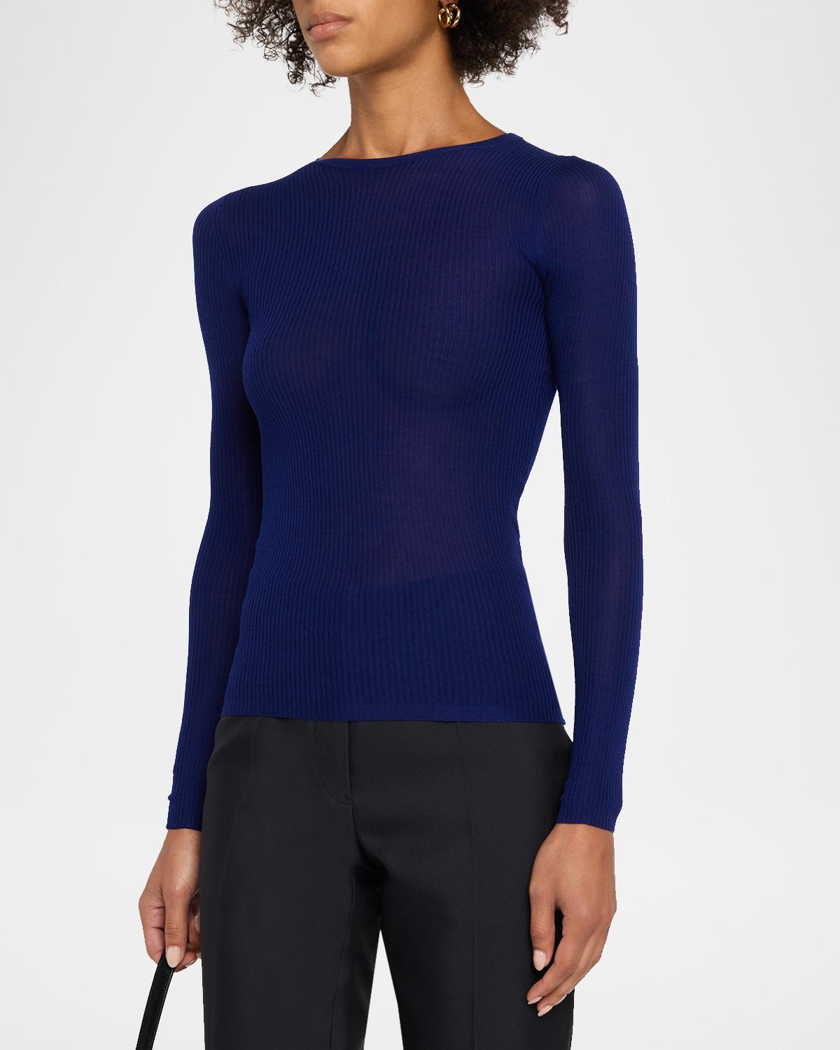 Ribbed Wool Crewneck Sweater - thumbnail 4