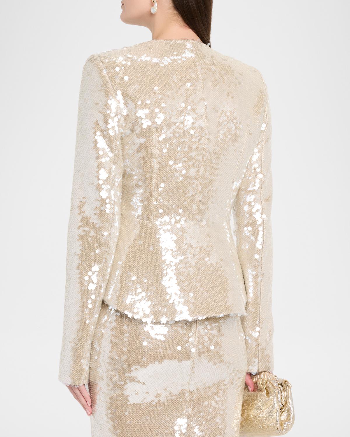 Sequined Fitted Peplum Jacket - thumbnail 3