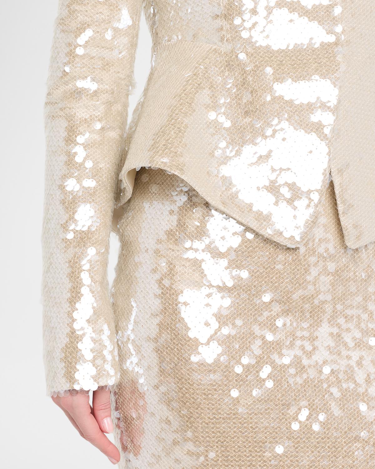Sequined Fitted Peplum Jacket - thumbnail 5