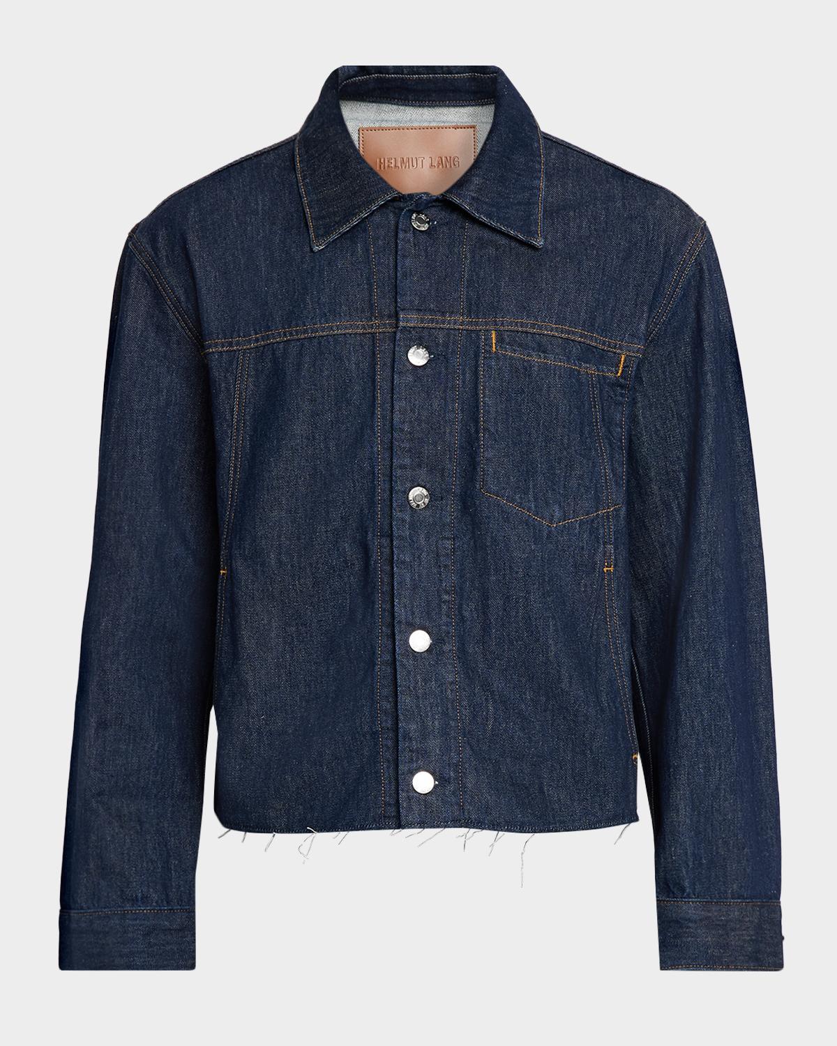 Helmut Lang Men's Brooklyn Denim Cropped Trucker Jacket | Neiman