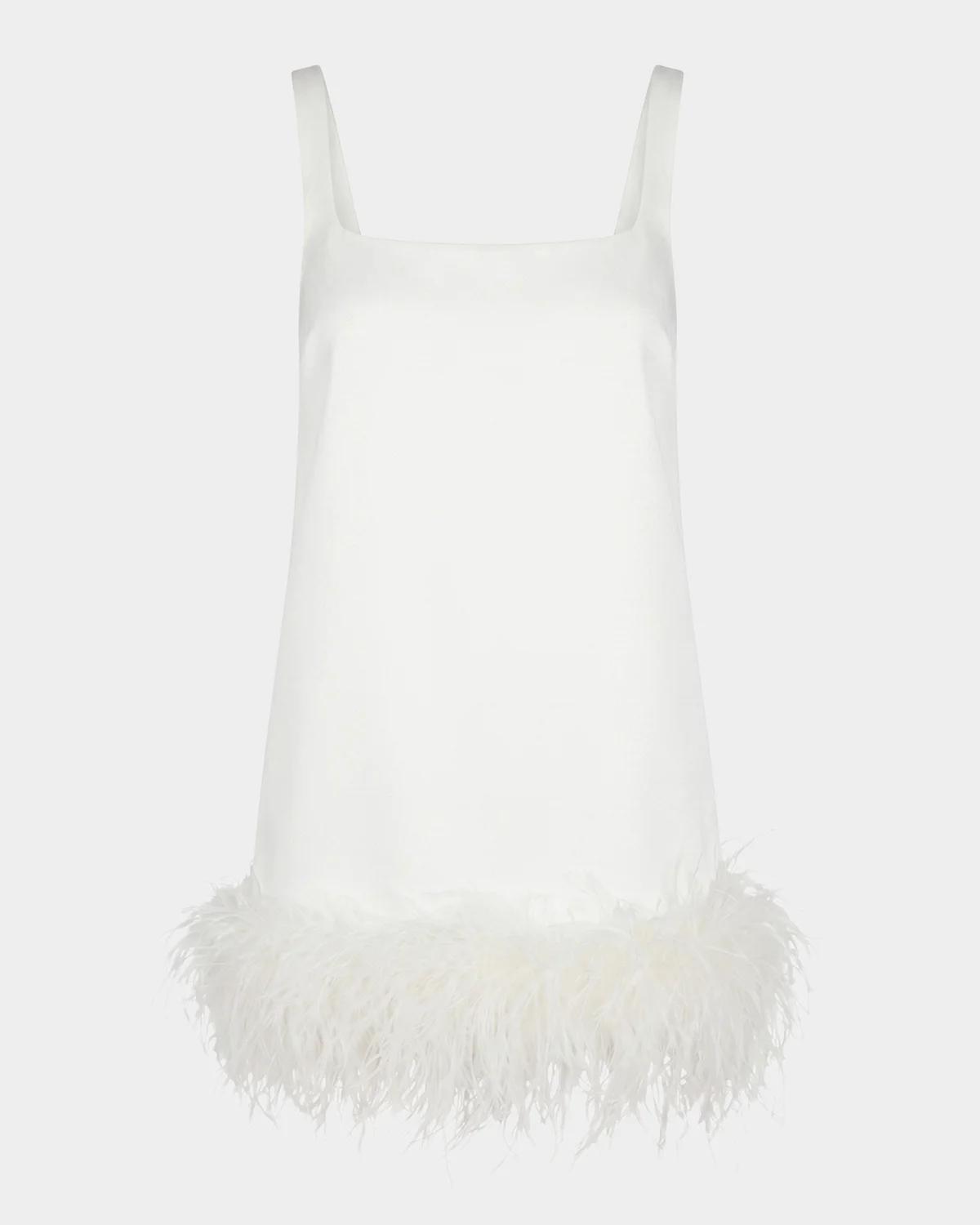 Ragna Feather-Trim Mini Dress, photo 2 of 4